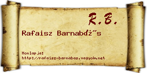 Rafaisz Barnabás névjegykártya